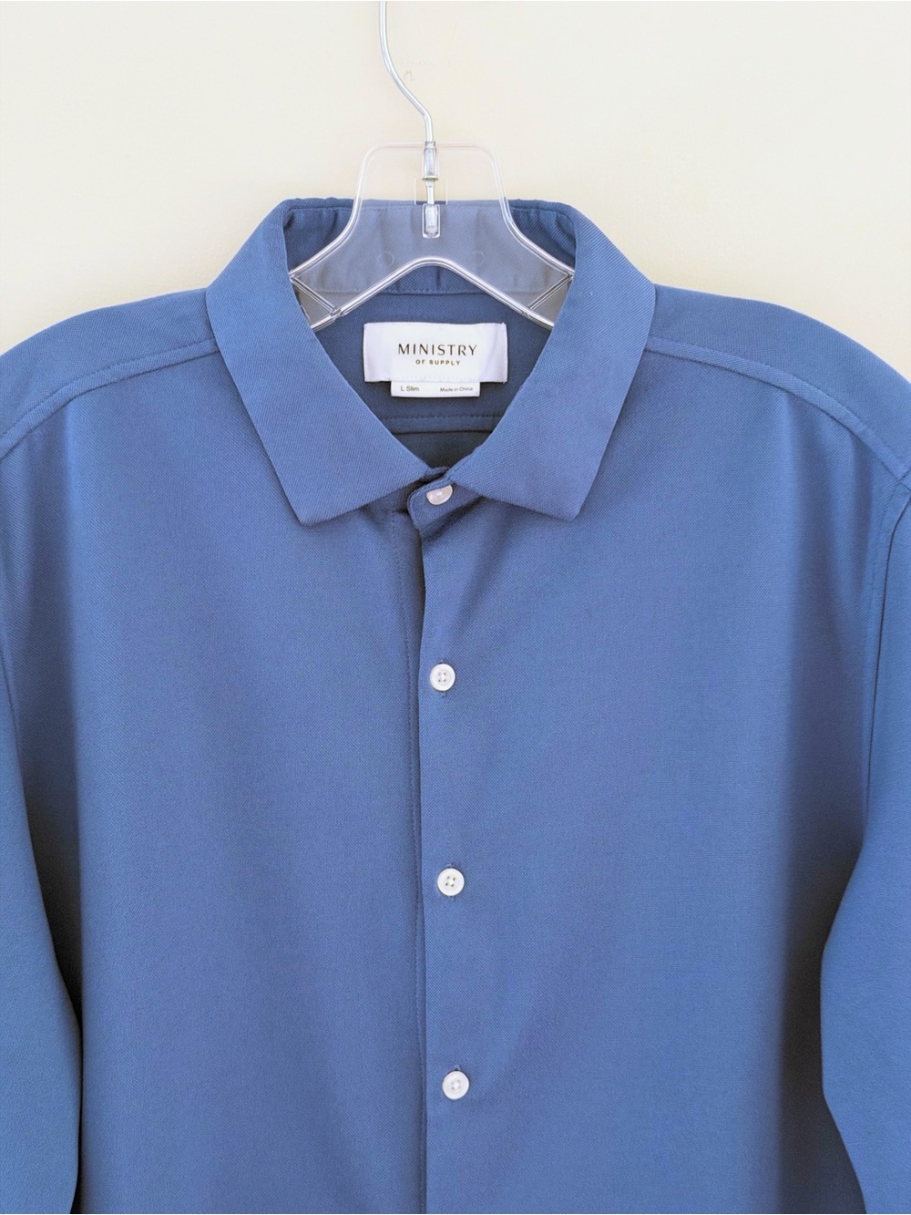 Ministry of Supply Men’s Blue Slim Fit Long Sleeve Shirt Size L - Picture 7 of 10